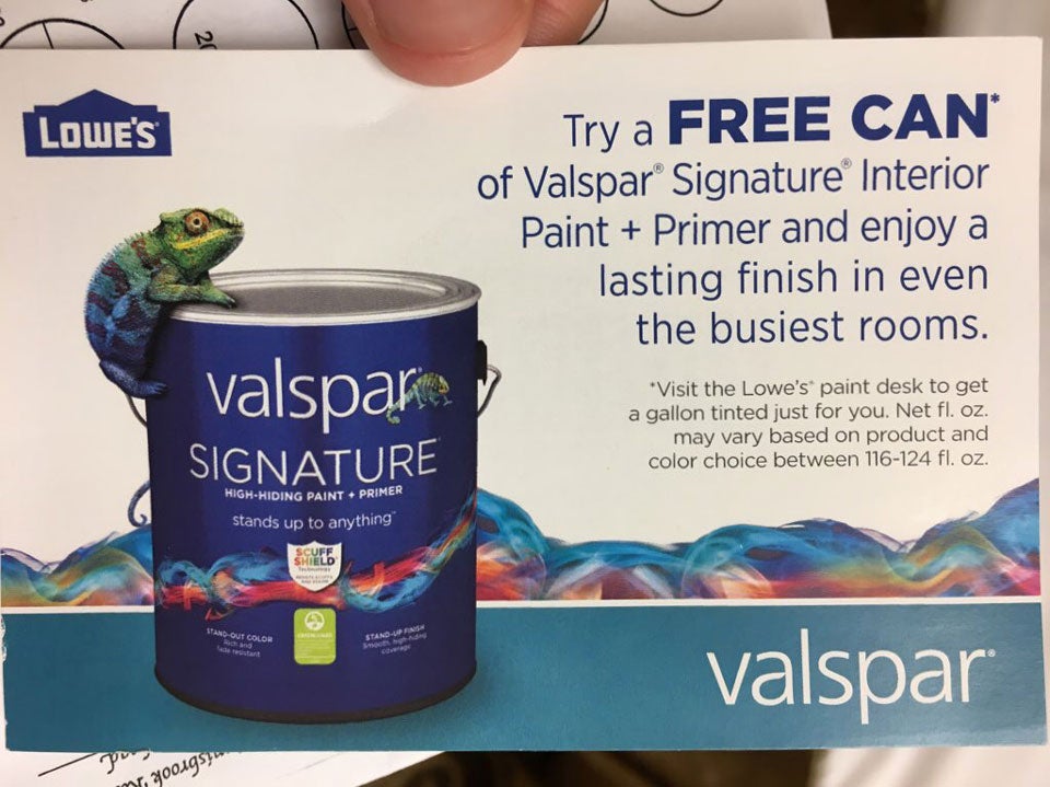 One of the perks of caddying at the Valspar this week: a voucher for some free paint!