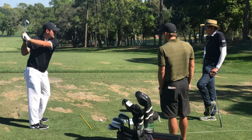 Patrick Reed had a consultation with Tour guru David Leadbetter on the range at the Valspar Championship this past Friday.