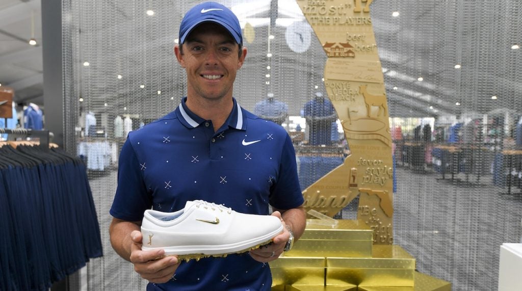 Check out Rory McIlroy's gold Nike shoes for the Players Championship