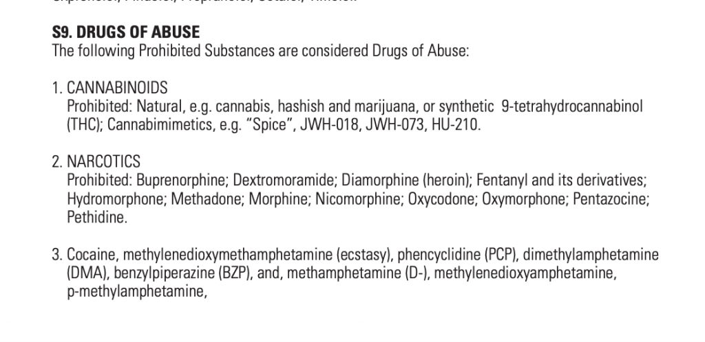 The substances listed as 