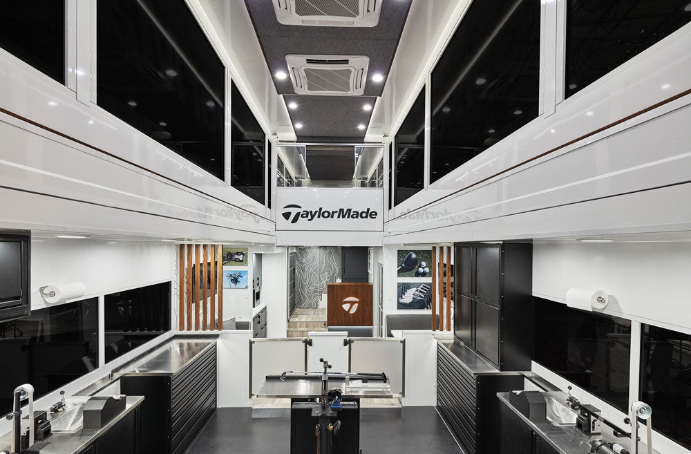 A look at the insde of TaylorMade's new Tour Truck.