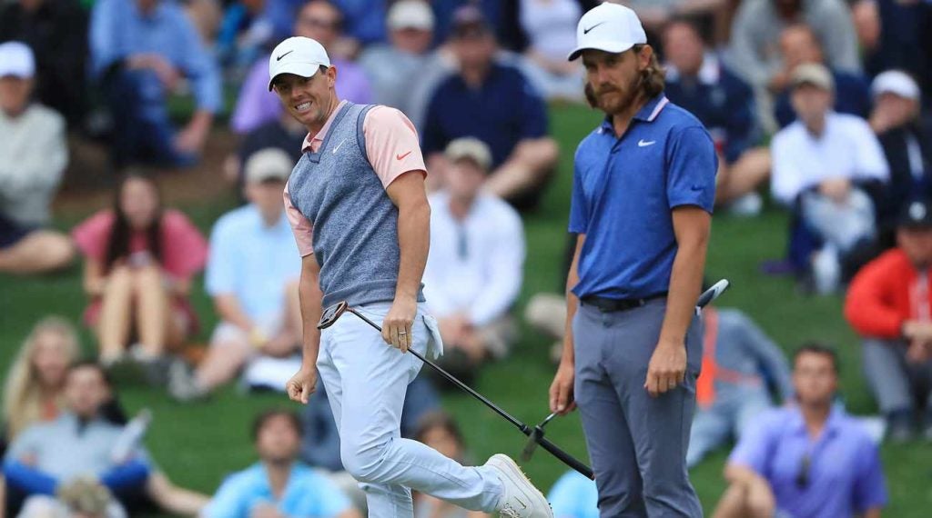 It was a battle for both Rory McIlroy and Tommy Fleetwood, but each ended up at 14 under, one shot off the lead.