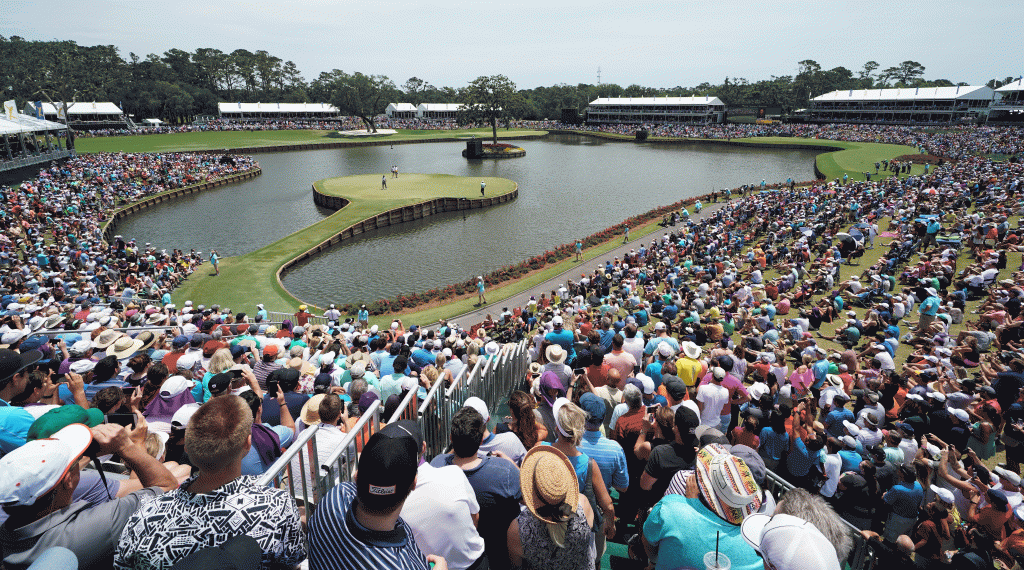 The iconic 17th hole at the Stadium Course, home of the Players Championship. 