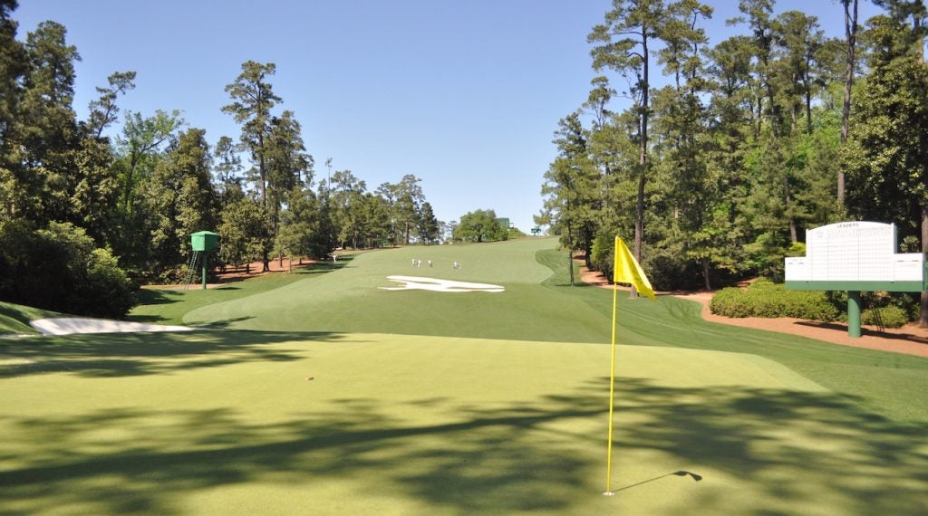 From behind the green on the par-4 10th hole at Augusta National. 