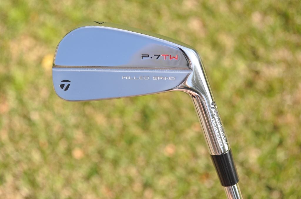 A look at the retail version of Tiger Woods' TaylorMade P7TW irons.