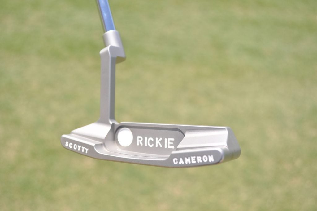 Rickie Fowler's Scotty Cameron Newport 2 putter came from a box of blank heads that were reserved for Tiger Woods. 