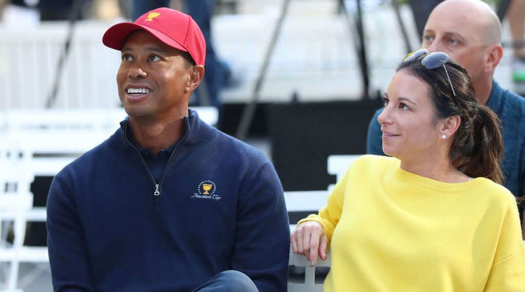 Tiger Woods and Erica Herman together at the Ryder Cup last year.