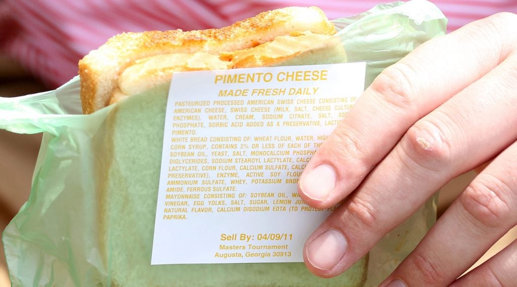 The famous Pimento cheese sandwich at Augusta National.