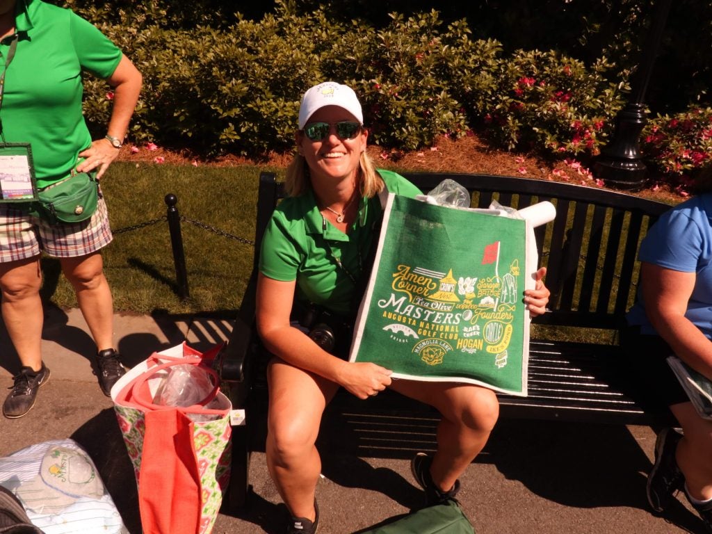 Heather Hingson is ready to show off her purchases at her Masters party Sunday.