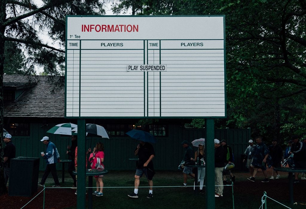 Masters officials don't mess around when it comes to a threat of lightening.