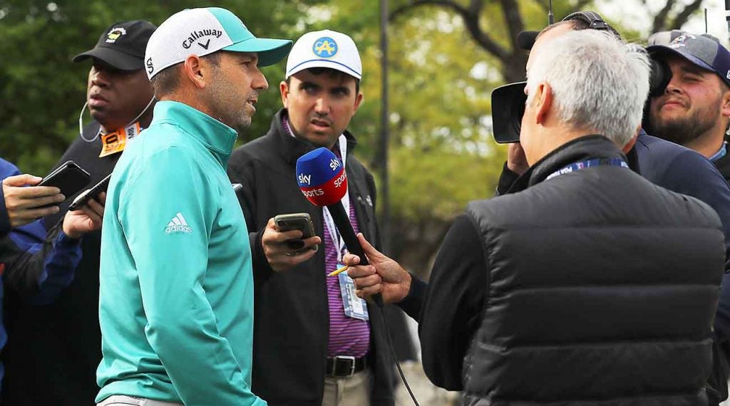 Garcia met with reporters after his bizarre match against Matt Kuchar.