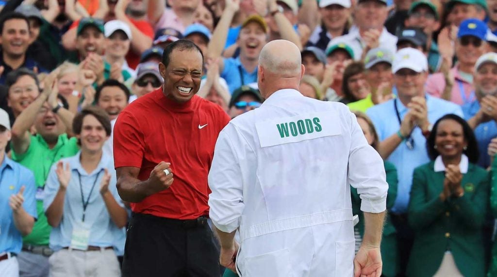 Woods and caddie Joe LaCava won their first major together. 