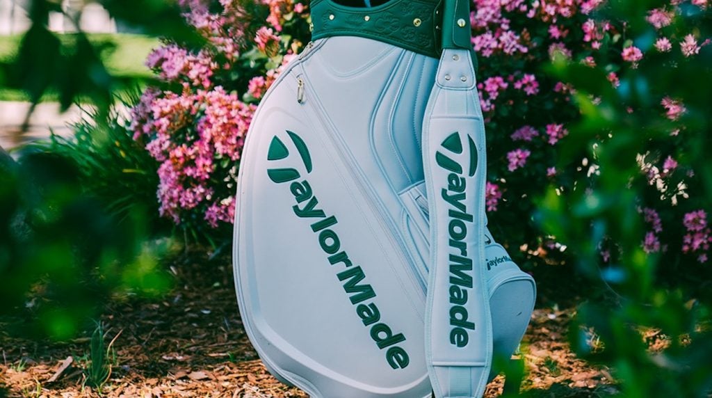 The white and green design pays homage to the caddie jumpsuits at the Masters.