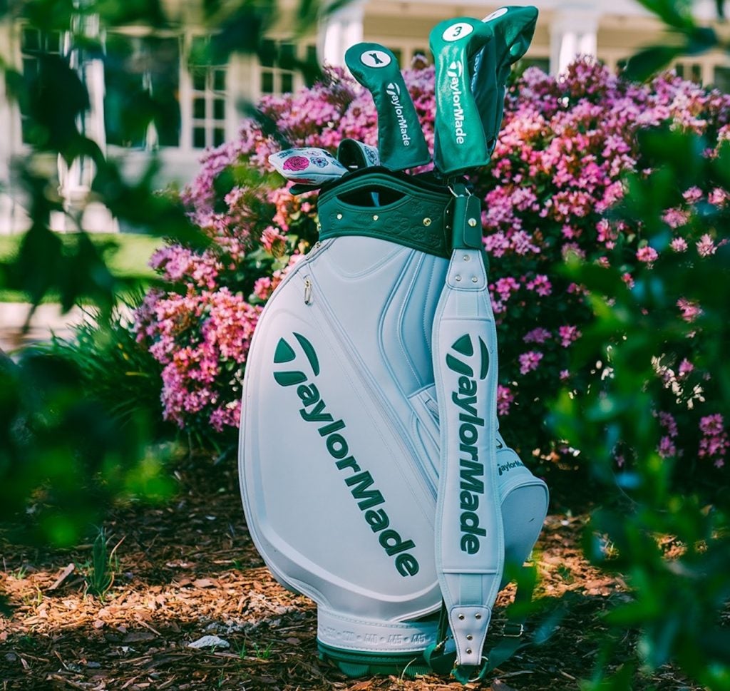 A closer look at the TaylorMade's Masters staff bag.