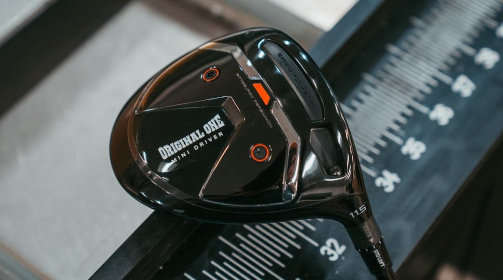A shot of the TaylorMade Original One Mini Driver sole.