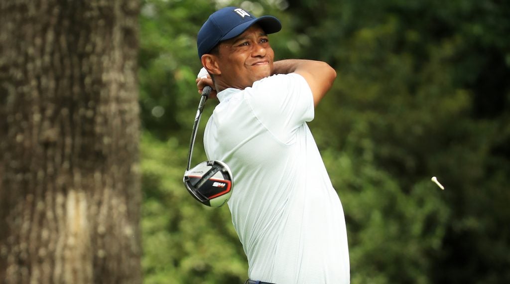 Tiger Woods and his TaylorMade M5 460 driver. 