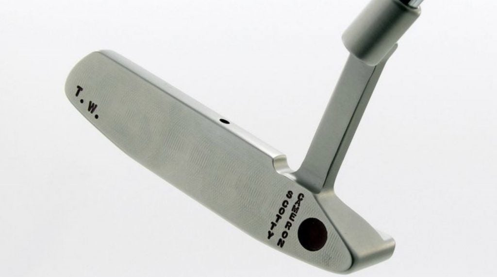 A face view of Tiger Woods' Scotty Casmeron Newport 2 GSS backup putter. 