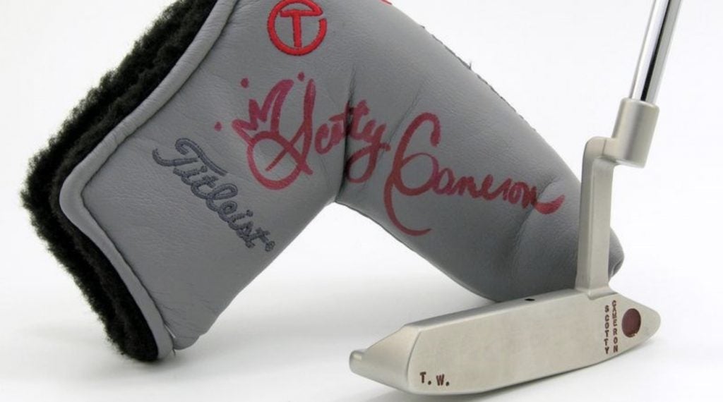A signed headcover by Scotty Cameron was part of the auction. 
