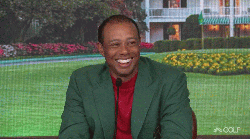 Tiger Woods was all smiles as he fielded questions from the press after his 2019 Masters win.
