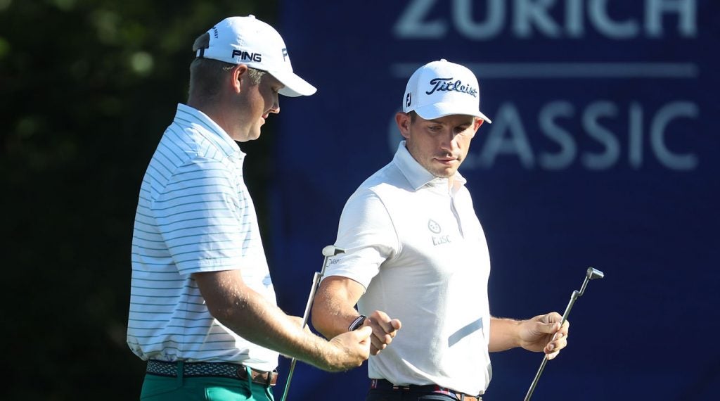 Trey Mullinax and Scott Stallings share the Zurich Classic lead heading into the final round.