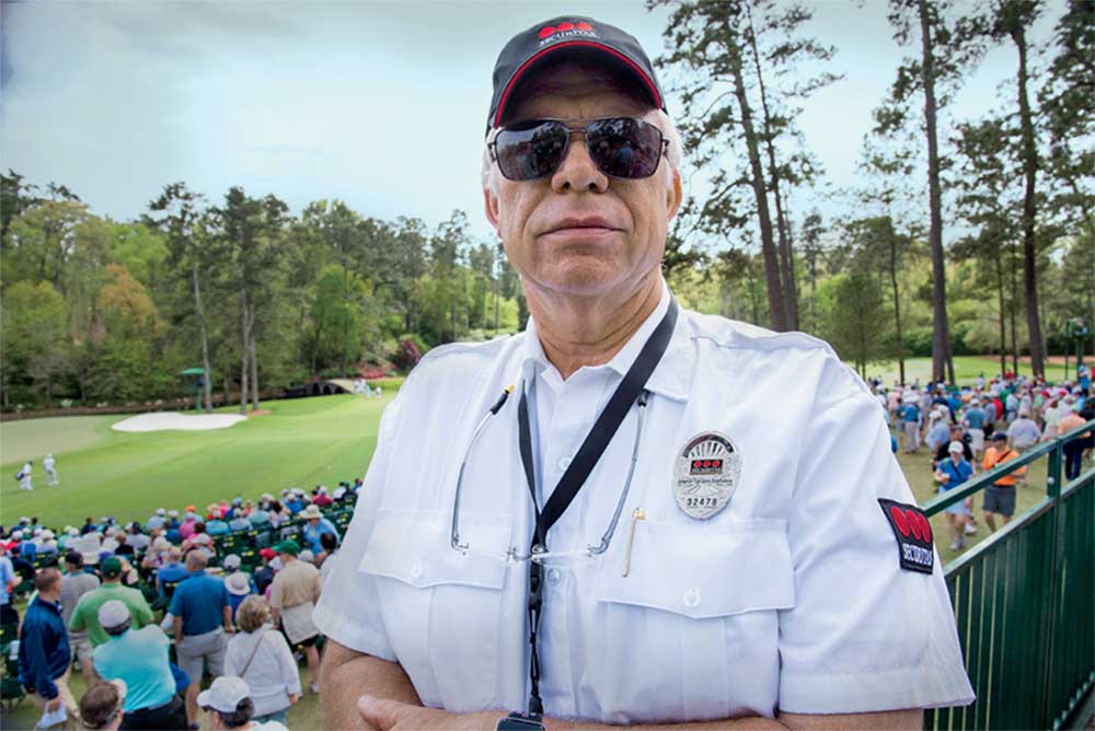 The Amen faithful: Security stud Mike Cutshall.