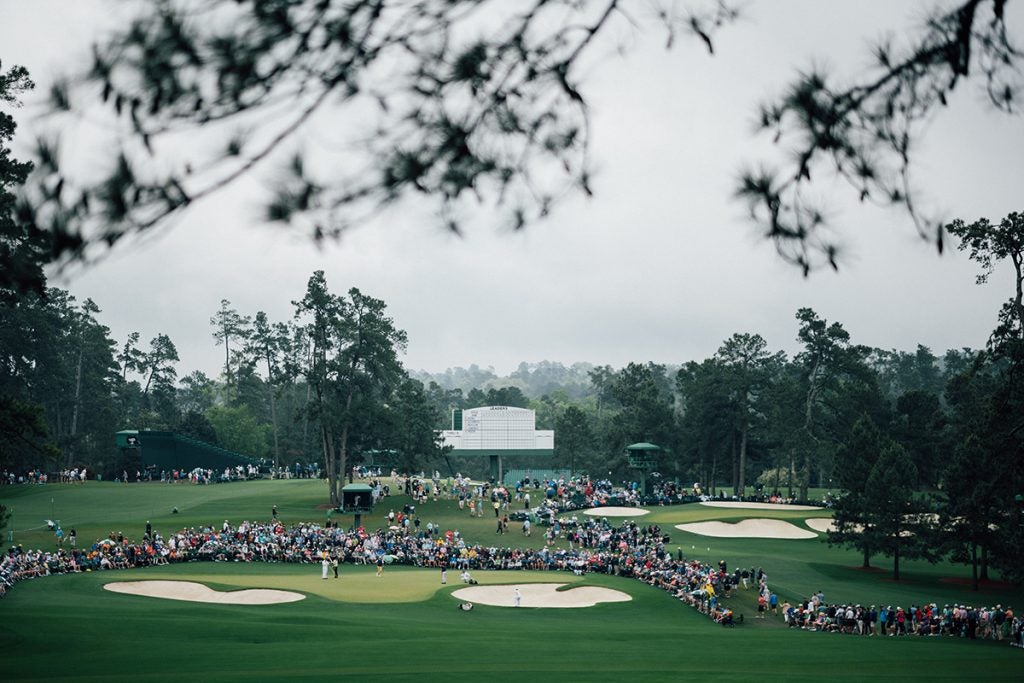 The vastness of Augusta National is seen here while staring at the second and seventh greens.