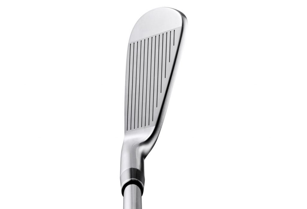 A view of the Honma T World 747 Rose Proto MB iron at address.