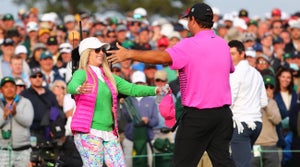 Patrick Reed's family: with wife Justine at Masters