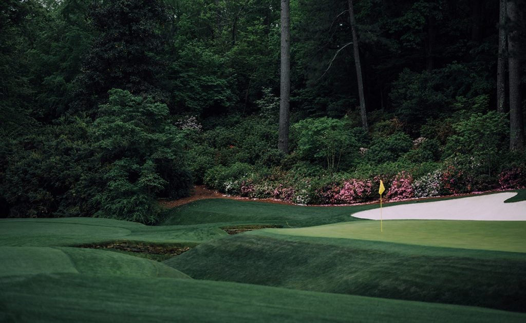 The 13th hole was ready for final-round Masters action.
