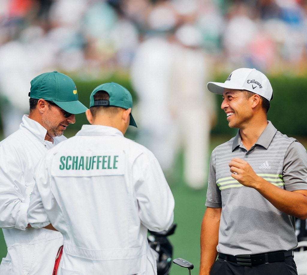 Xander Schauffele laughs it up during his second-ever Masters appearance.
