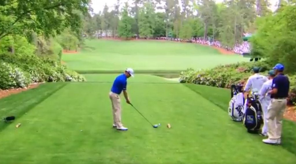 Zach Johnson on the 13th tee Friday at the 2019 Masters.