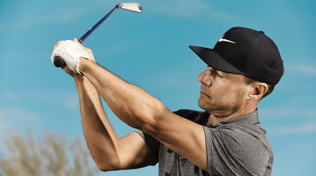 This is how your right arm should feel at the top of your backswing