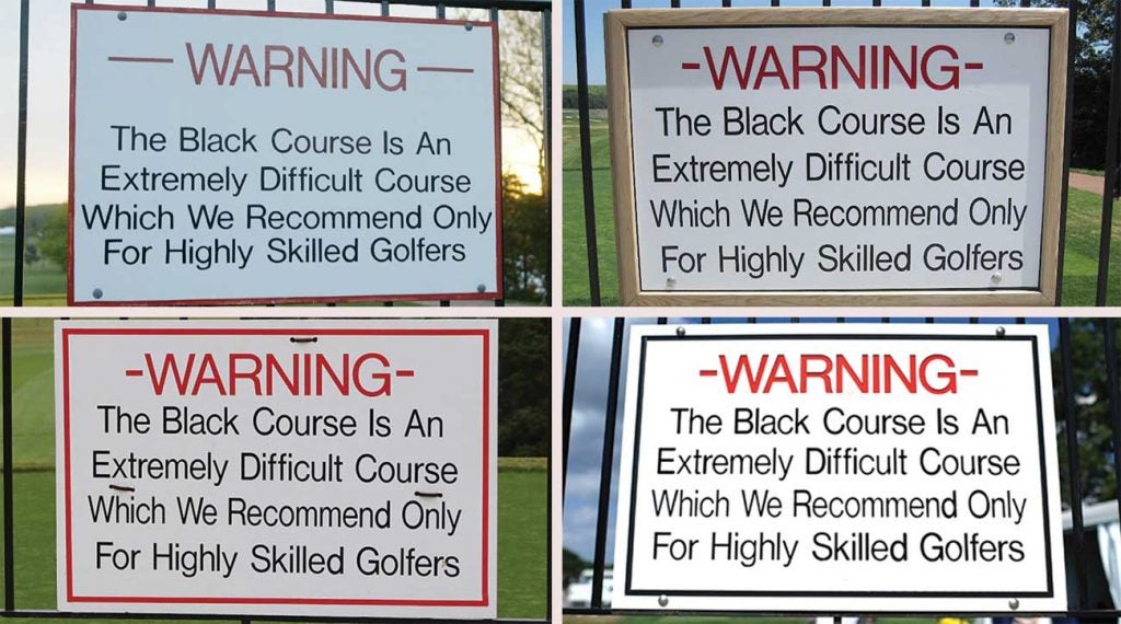 The Bethpage Black sign has changed slightly over the years, but the course doesn't get any easier.