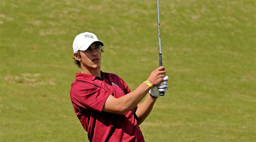 Koepka teeing it up for the 'Noles in college.