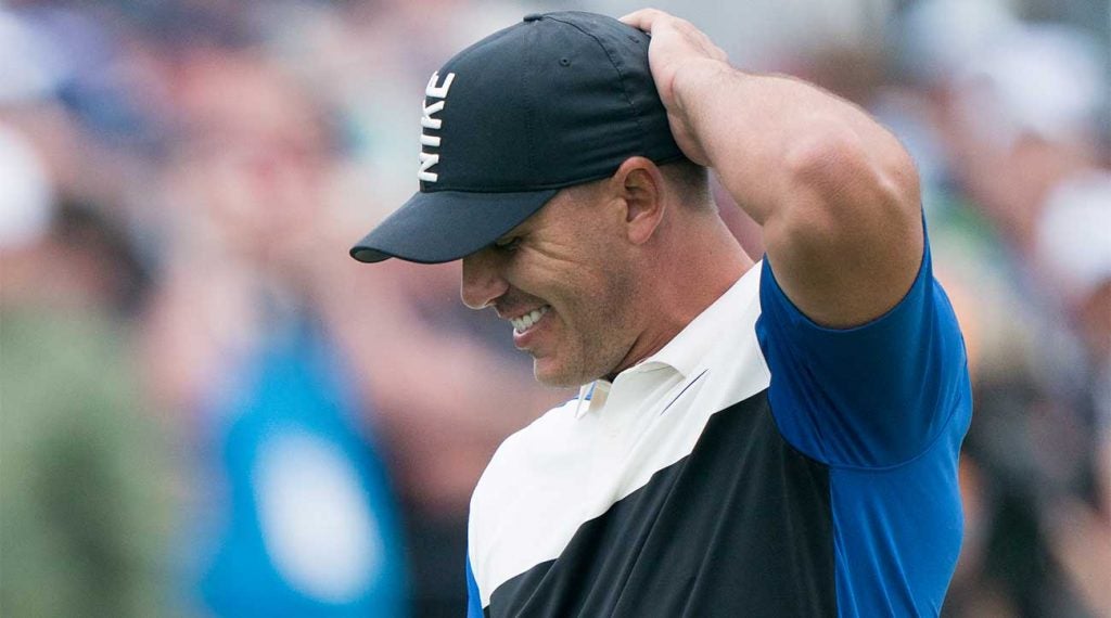 Brooks Koepka smiles after winning the 2019 PGA Championship.