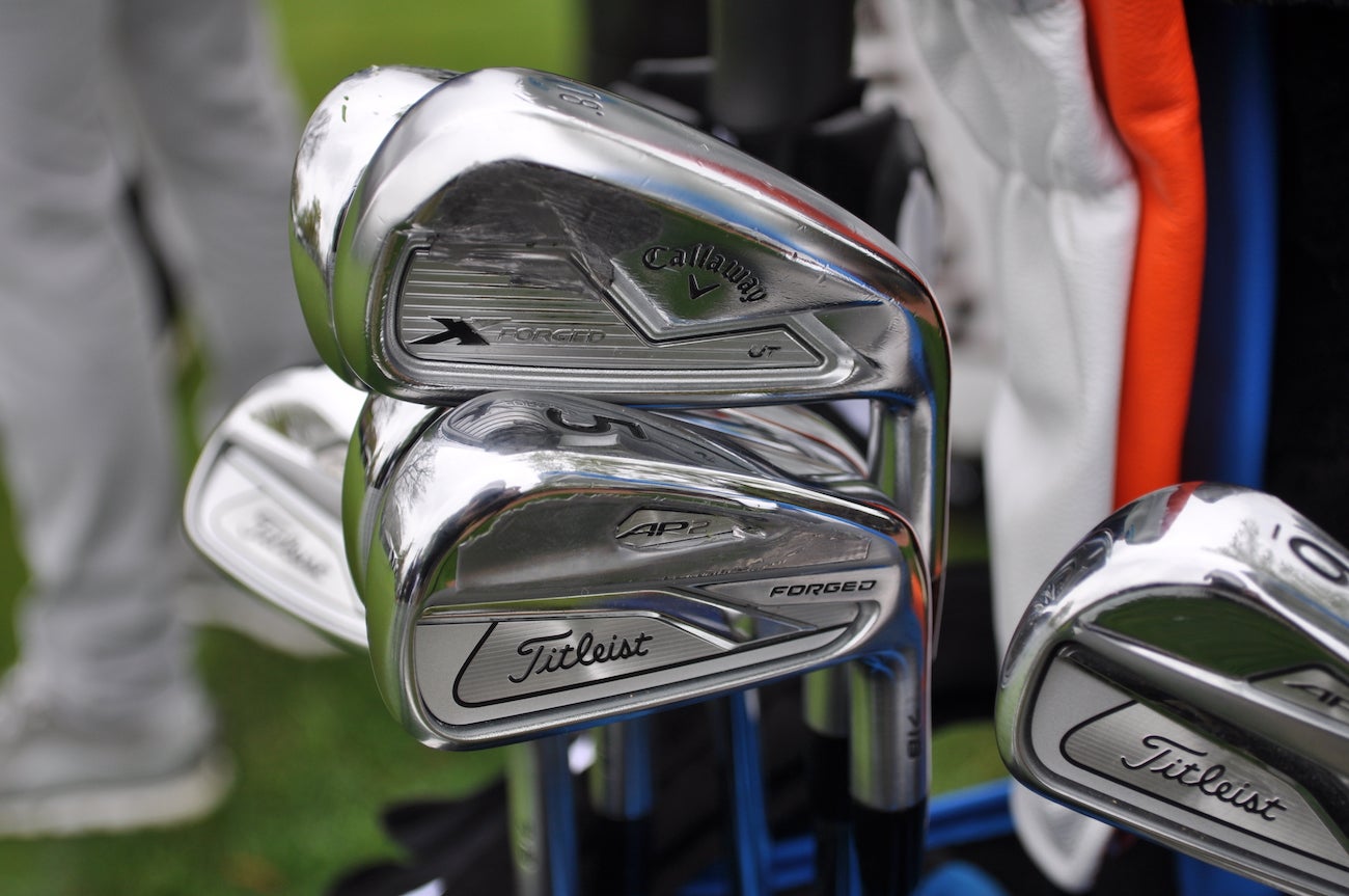 Luke List's mixed iron set consists of Callaway X Forged UT and Titleist 718 AP2. 