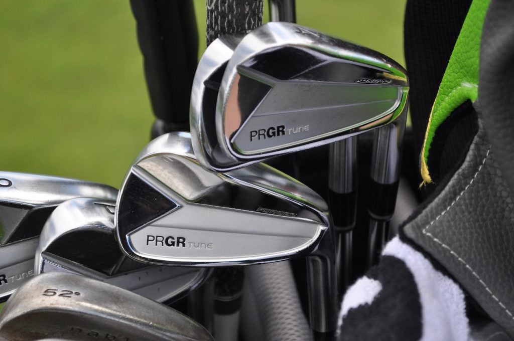 Satoshi Kodaira's PRGR irons are a rare sight in the States.