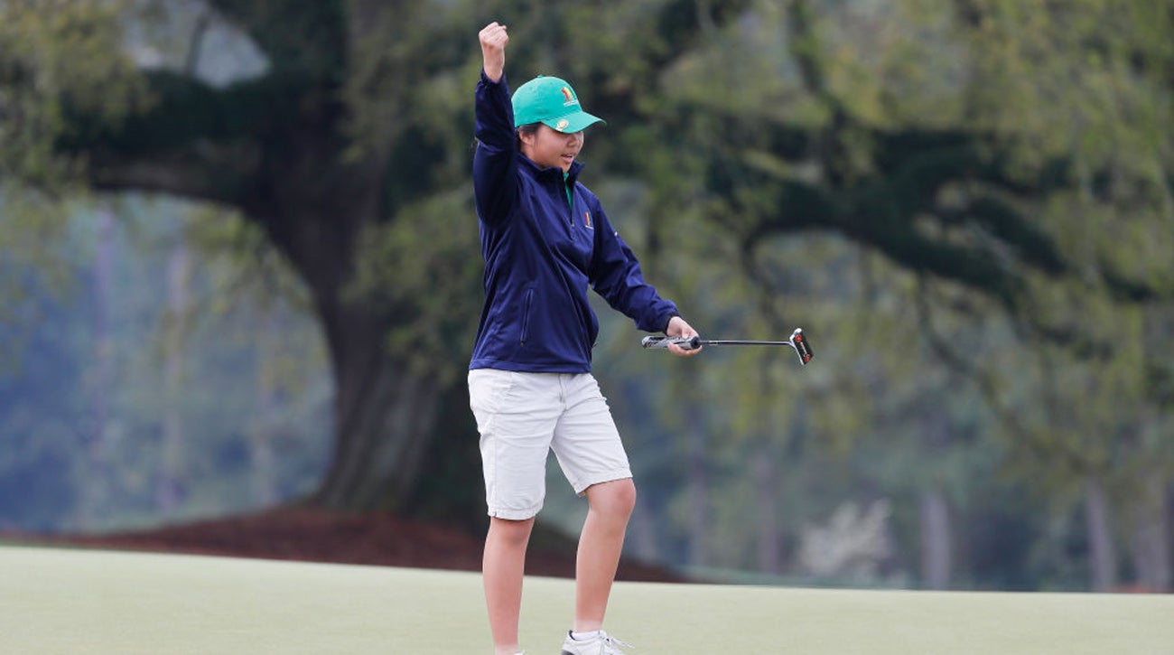 Sophia Li after she sunk the winning putt at Augusta National in April.