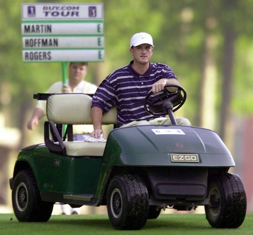 Casey Martin famously played with a cart due to a circulatory disease he was born with. 