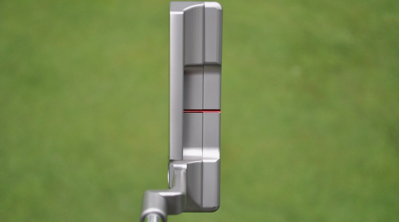 A look at the putter from the address position.