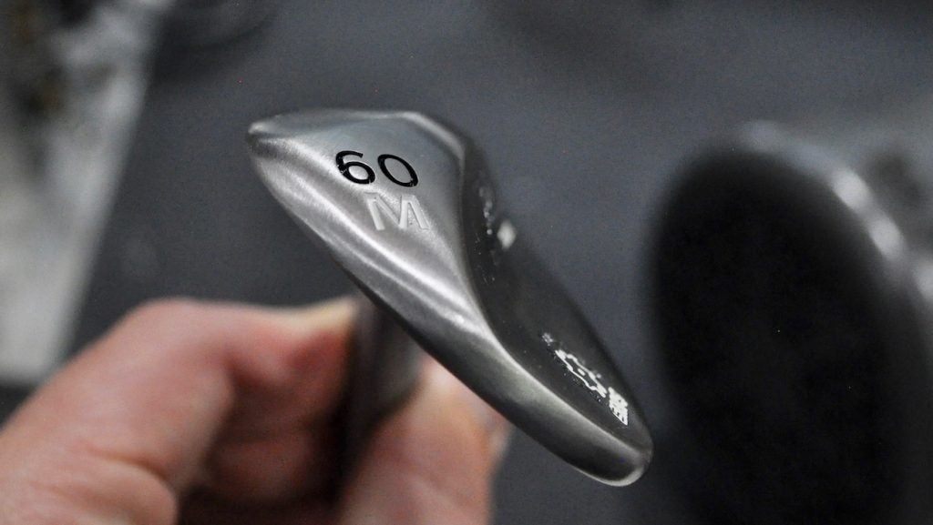 Koepka's Vokey TVD M-Grind from a toe view. 