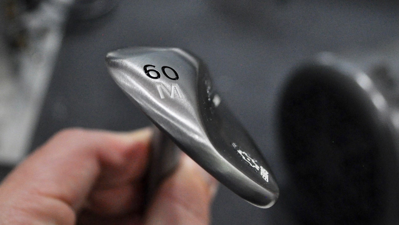 Koepka's Vokey TVD M-Grind from a toe view.