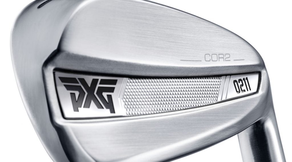 An up-close look at the badging on PXG's 0211 irons. 