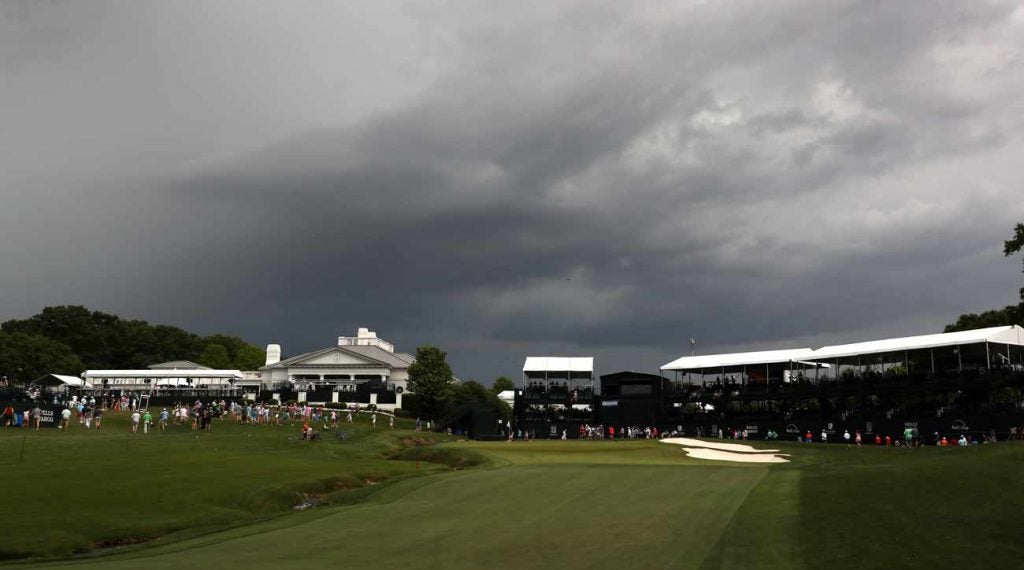 It was a threatening afternoon at the Wells Fargo Championship.