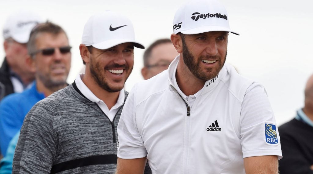 Brooks Koepka and Dustin Johnson at the 2018 Open Championship.
