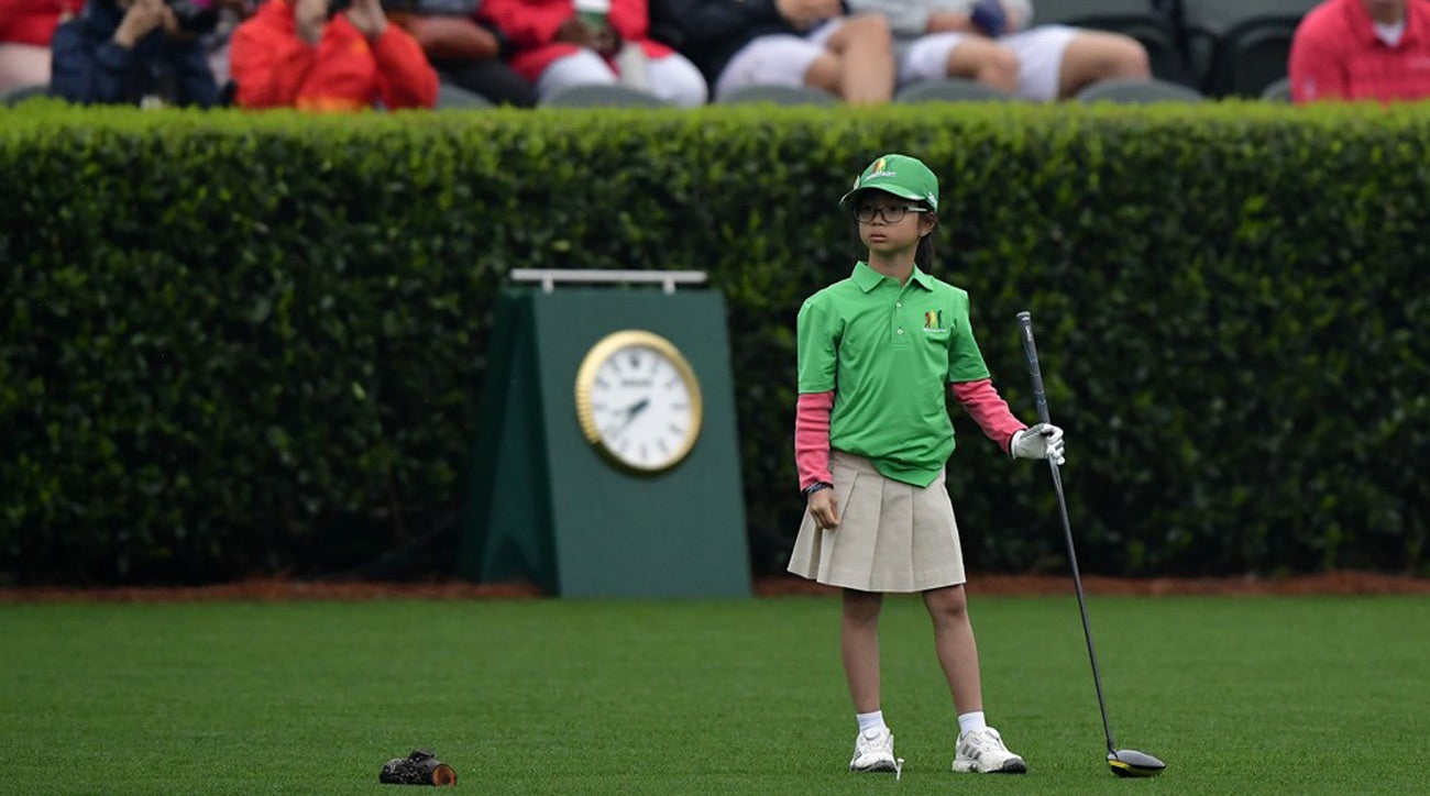 Alexa Phung on the driving range at Augusta National.