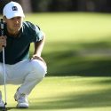 Jordan Spieth reads a putt during the RBC Heritage.