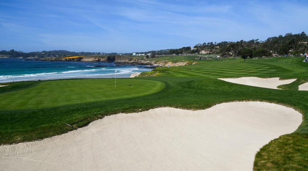 A view from behind the 10th green at Pebble Beach Golf Links.