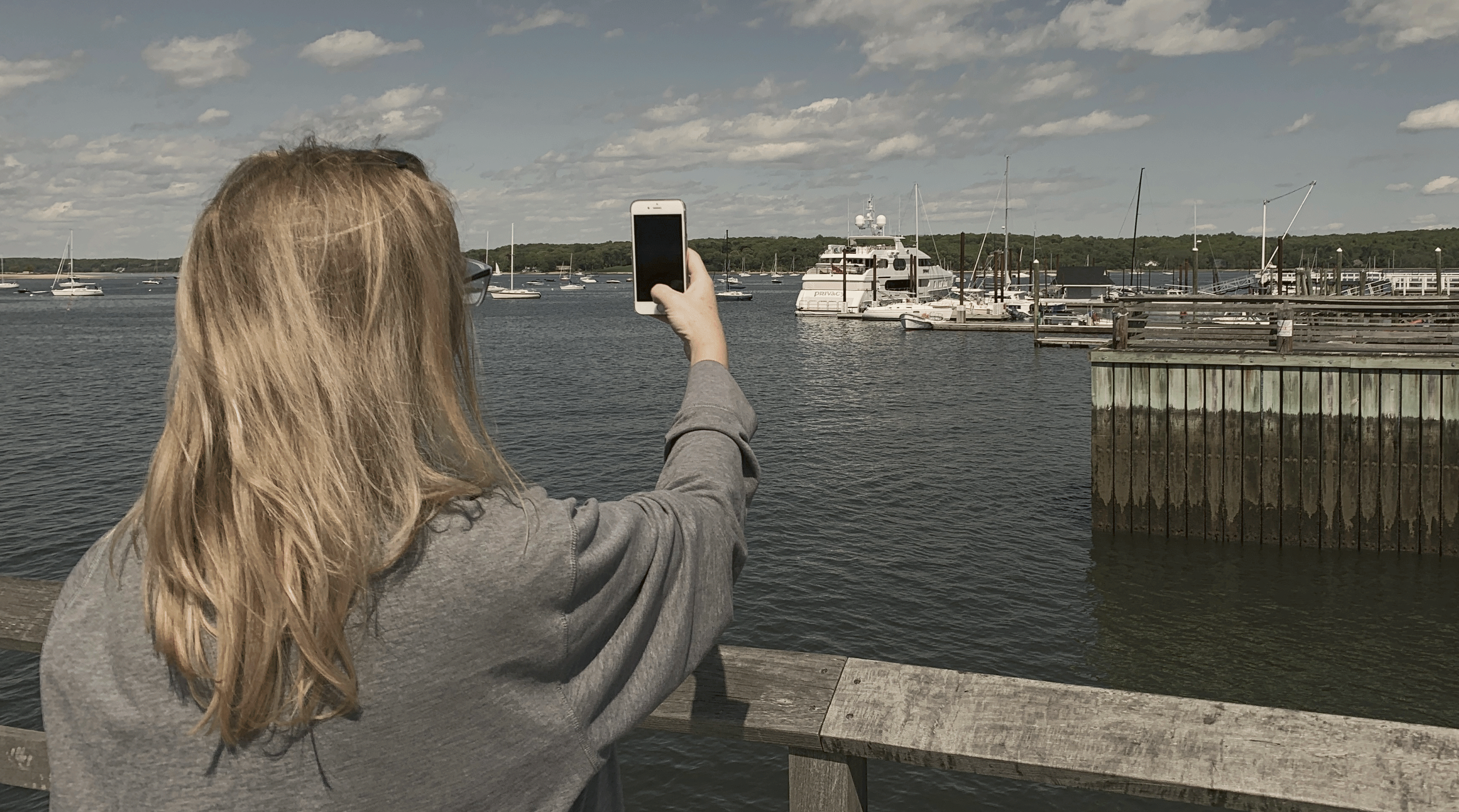 taking a picture of tiger woods yacht