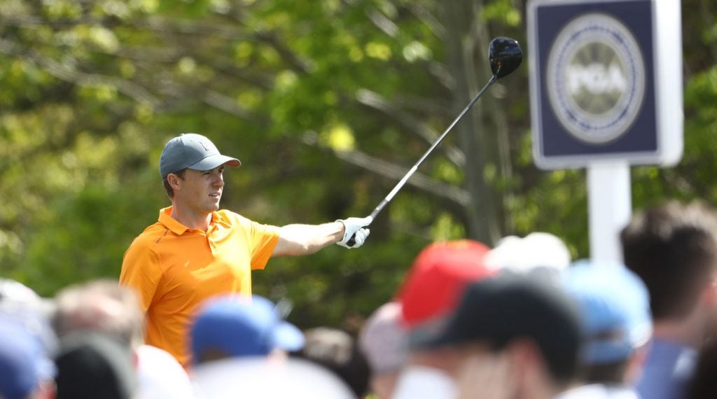 Jordan Spieth made a mess of his round with a double bogey on the 10th hole.